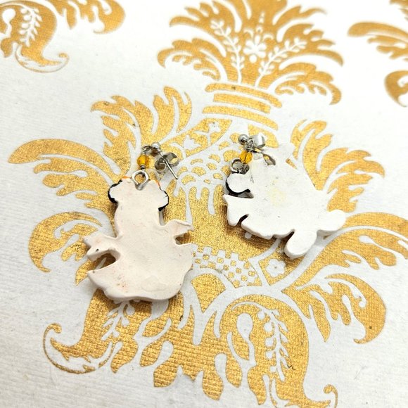 Mickey and Minnie Mouse ghost Halloween dangle polymer clay earrings NWT - Picture 6 of 6